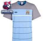Футболка Манчестер Сити / Manchester City Yarn Dye Jersey T-Shirt - Vista Blue/Dark Navy/White/Grey Steel