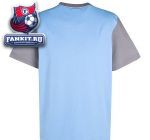 Футболка Манчестер Сити / Manchester City Yarn Dye Jersey T-Shirt - Vista Blue/Dark Navy/White/Grey Steel